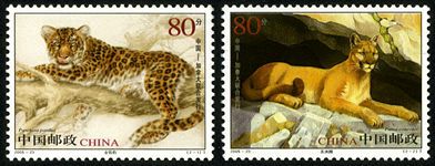 2005-23 《金钱豹与美洲狮》特种邮票（与加拿大联合发行）